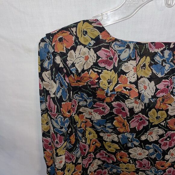Lauren Ralph Lauren Women’s Dressy Blouse Size Medium Multicolor Floral Party - Picture 11 of 12